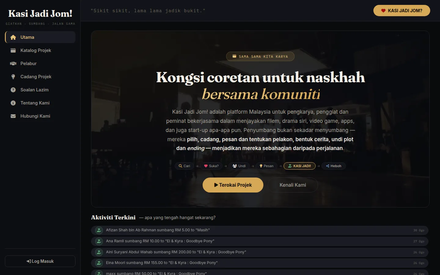 Kasi Jadi Jom! homepage